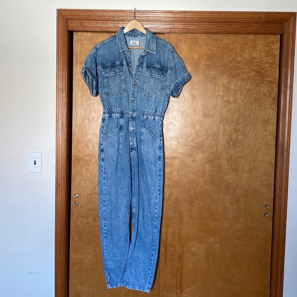 Free People denim jumpsuit. Worn only twice! Size medium